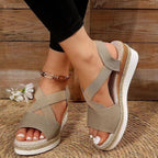 Damen Wedge-Sandalen mit geflochtenem Riemedesign R&B