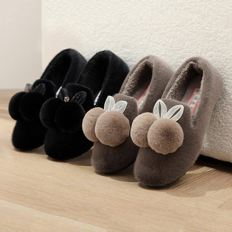 Damen Kuschelige Hausschuhe mit dekorativem Pom-Pom und Blattdesign