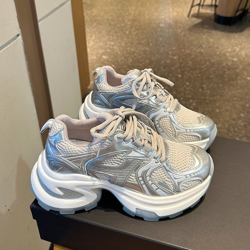 Damen Sportliche Sneakers mit atmungsaktivem Mesh-Obermaterial und dämpfender Sohle R&B