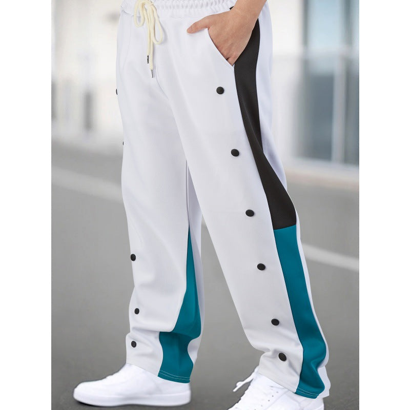 Herren Sportliche Trainingshose mit Druckknopfverschluss und atmungsaktiver Struktur R&B