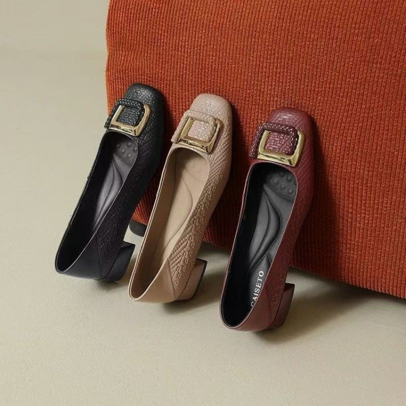Damen Ballerinas mit eleganter Schnallenverzierung und komfortablem Fußbett R&B