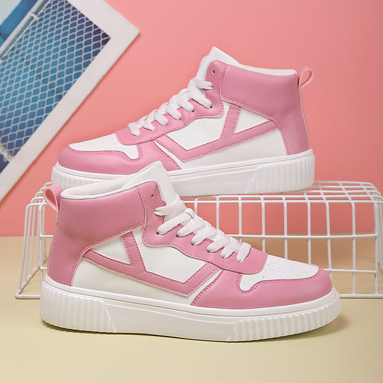 Damen Hochwertige High-Top Sneakers mit trendigem Design und komfortabler Sohle R&B