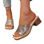 Damen Offene Wedge-Pantoletten mit modischem Netzdesign R&B