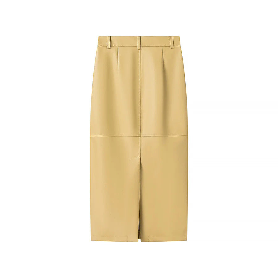 Damen elegante Kunstledermantel R&B