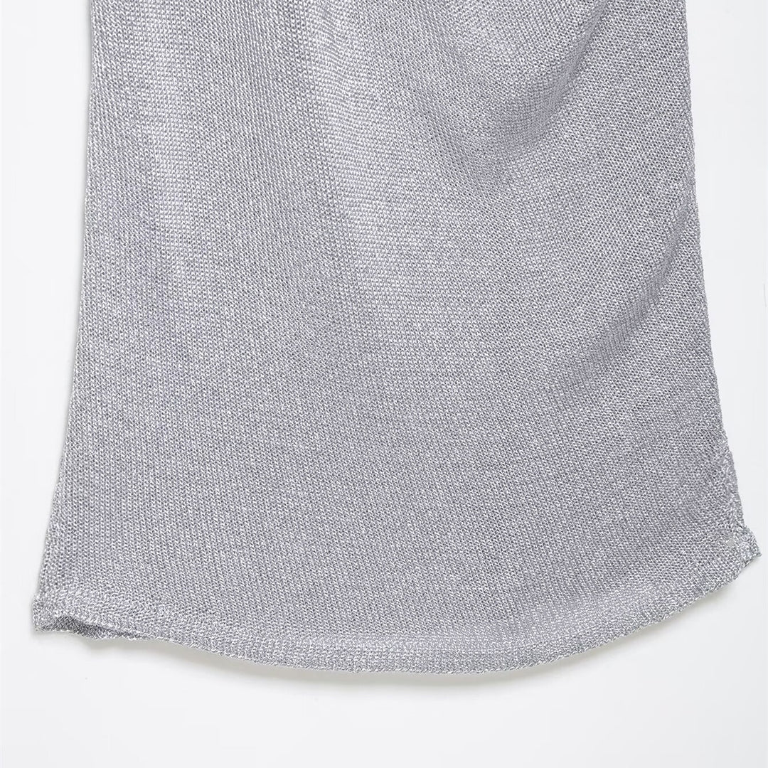 Damen Haltertop mit elegantem Wasserfallausschnitt und figurumspielendem Schnitt R&B