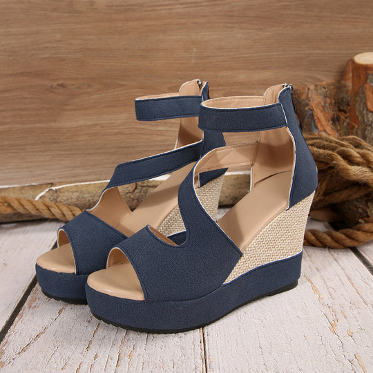 Damen Keil-Sandalen mit ergonomischer Fußbettgestaltung und modischem Design R&B