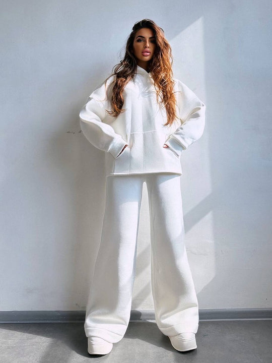 Damen Oversized Hoodie und weit geschnittene Jogginghose Set R&B