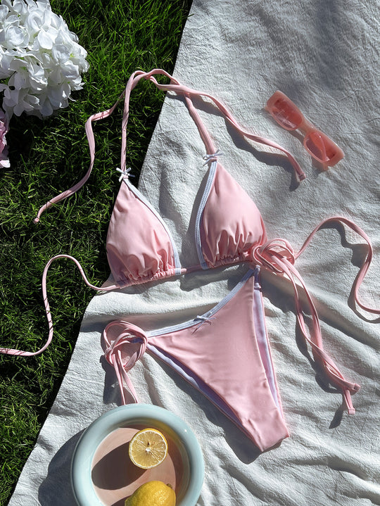 Damen Triangel-Bikini mit verspielten Bindebändern R&B