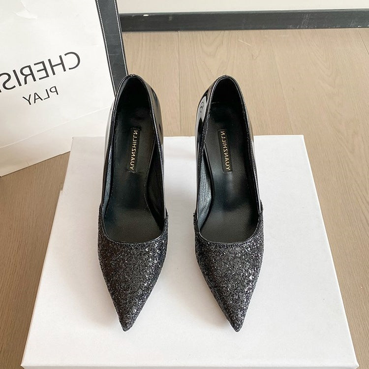 Damen Glitzernde Stiletto-Pumps mit spitzem Zehenbereich R&B