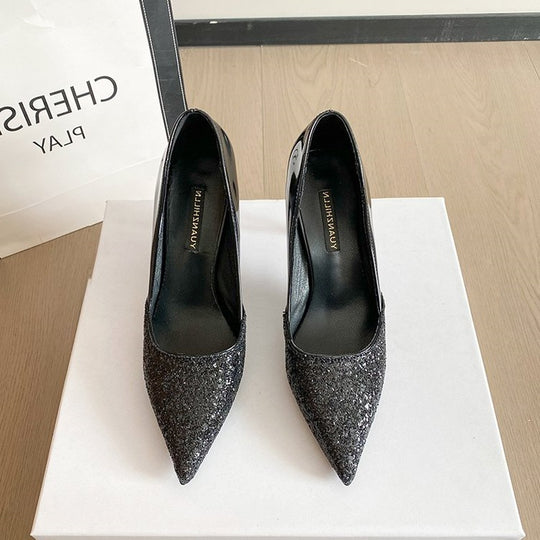 Damen Glitzernde Stiletto-Pumps mit spitzem Zehenbereich R&B