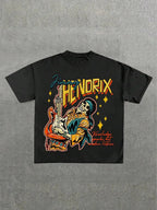 Damen Grafik T-Shirt mit einzigartigem Skelettdesign und kreativem Schriftzug R&B
