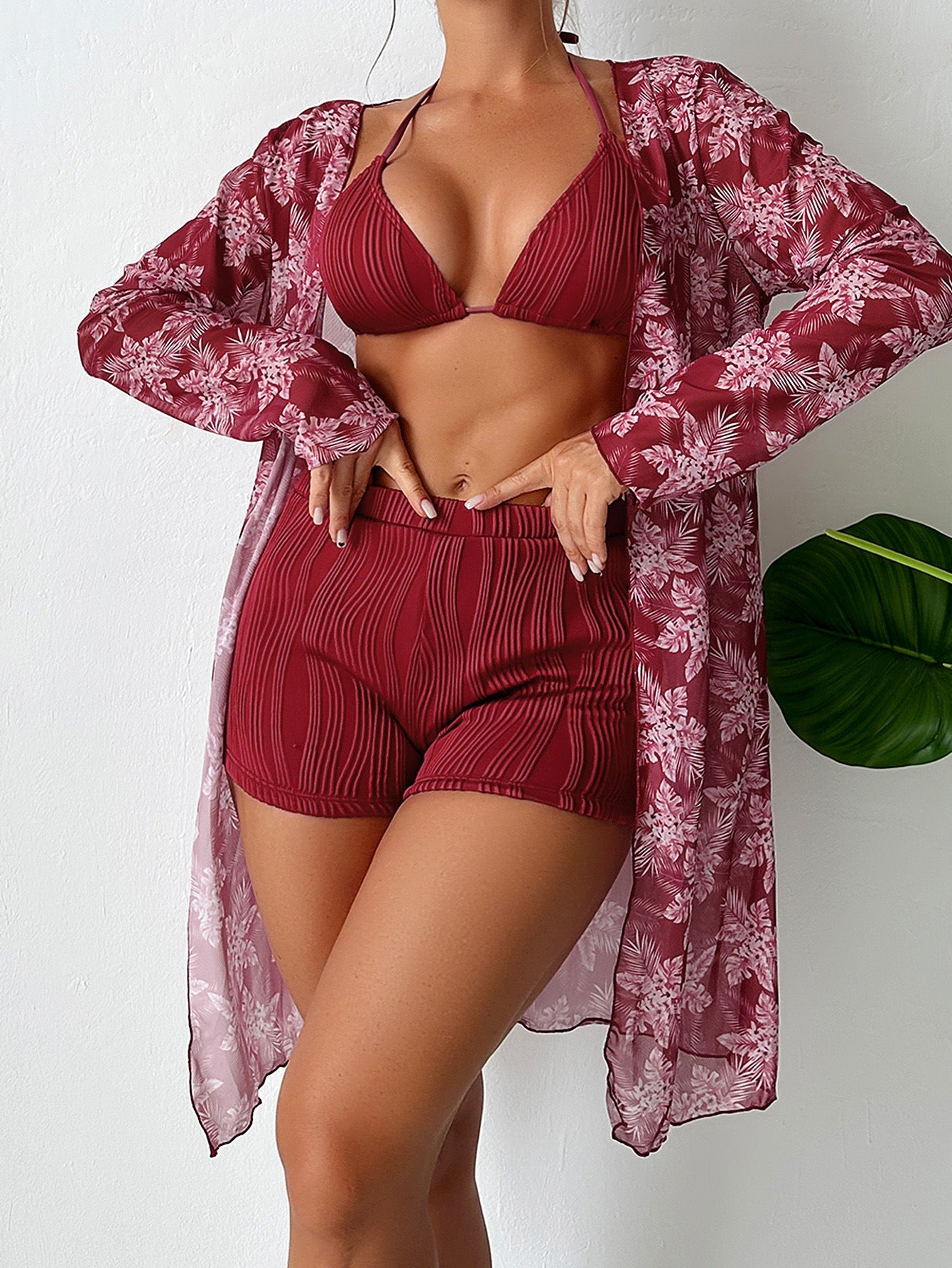 Damen Strandkleid mit floralem Muster R&B