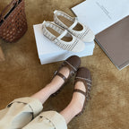 Damen Komfortable Sandalen mit modischem Flechtmuster und hochwertiger Schnalle