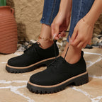 Damen Komfortable Schnürschuhe mit robustem Profil