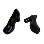 Damen elegante Pumps mit glänzender Lack-Oberfläche und komfortablem Blockabsatz