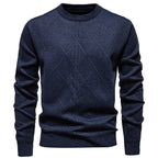 Herren Strickpullover mit modernem Rautenmuster