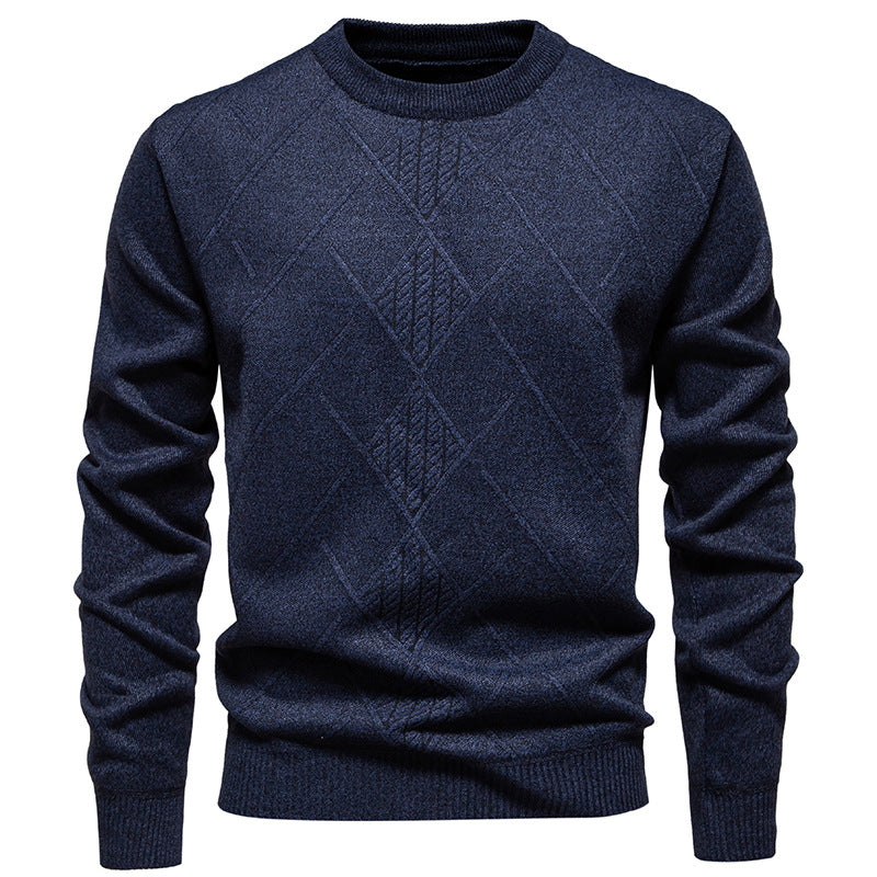 Herren Strickpullover mit modernem Rautenmuster