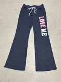 Damen Flared Jogginghose mit farblich abgesetztem Bund und modischem Schriftzug R&B