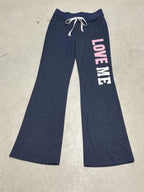 Damen Flared Jogginghose mit farblich abgesetztem Bund und modischem Schriftzug R&B