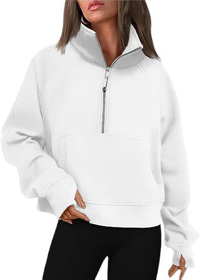 Damen Hoodie mit hohem Kragen und Reißverschluss R&B