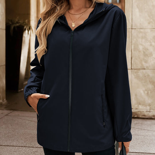 Damen leichte Übergangsjacke mit Kapuze und praktischen Taschen R&B