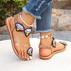 Damen modische Riemchensandalen mit kreativen Schmuckdetails R&B