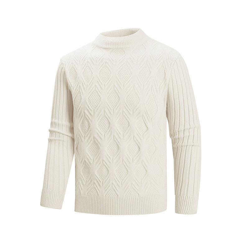 Herren Rollkragenpullover mit strukturierter Strickoberfläche