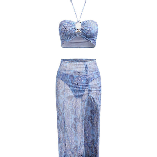 Damen Strandoutfit mit Paisley-Muster R&B