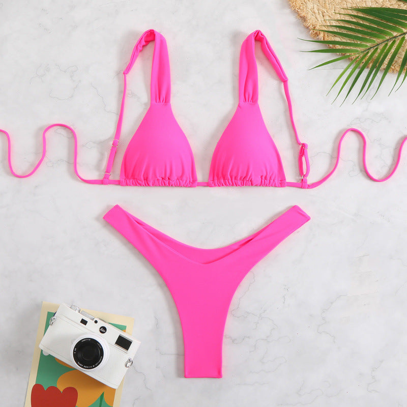 Damen Triangelbikini mit verstellbaren Trägern und hohem Beinausschnitt R&B