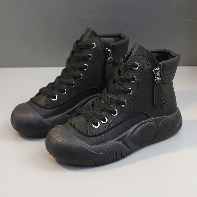 Damen Hochformatige Sneakers mit seitlichem Reißverschluss und robustem Gummiprofil R&B