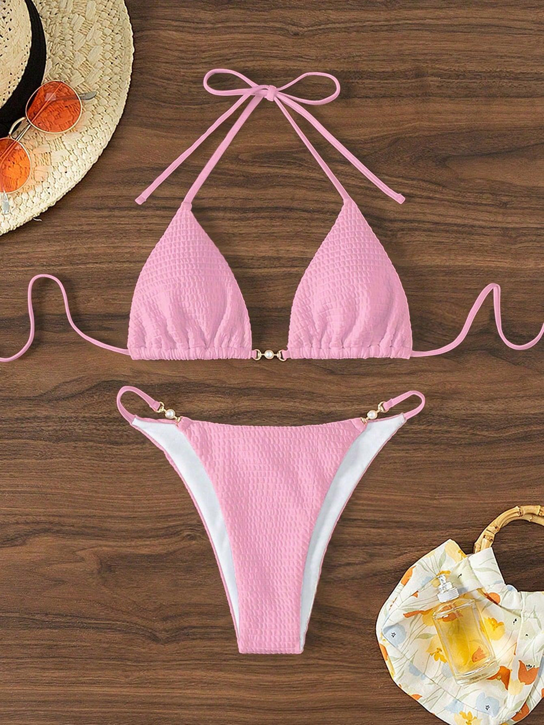 Damen Triangel-Bikini mit modischen Schnürdetails und eleganten Akzenten R&B