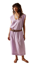 Damen lässiges Maxikleid mit tiefem Ausschnitt und seitlichen Schlitzen R&B