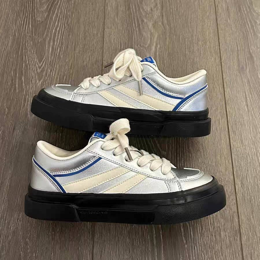 Damen Modische Sneakers mit glänzendem Obermaterial und dämpfender Sohle R&B
