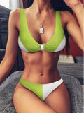 Damen Bikinis mit tiefem V-Ausschnitt und schmalen Trägern R&B