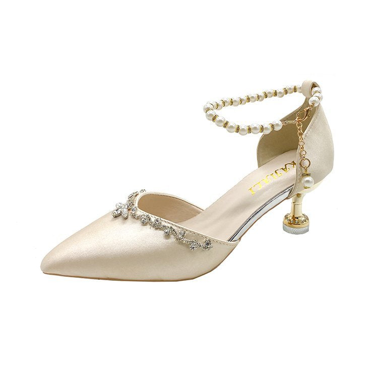Damen elegante spitze Pumps mit Schmuckakzenten R&B