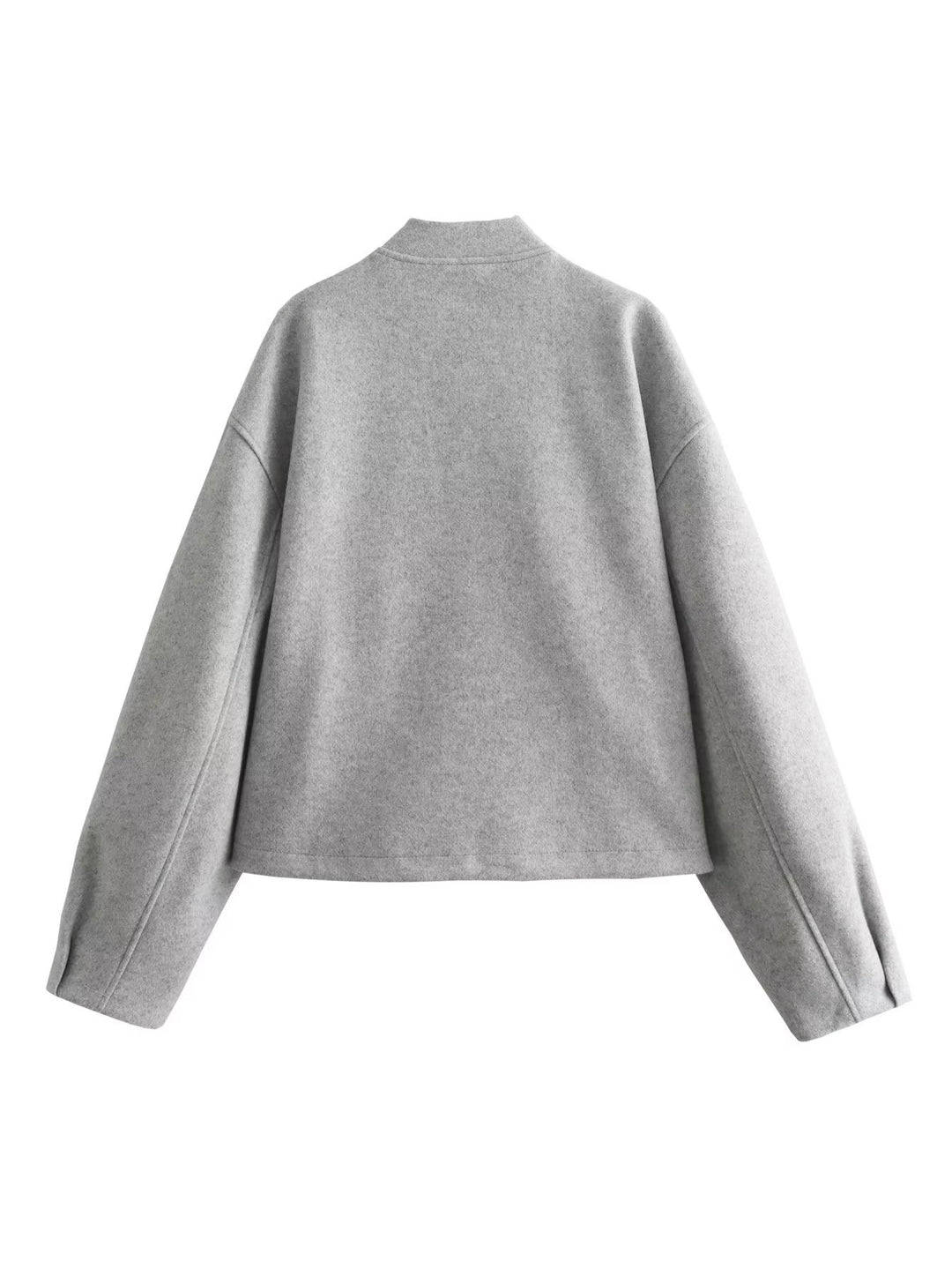 Damen lässige Übergangsjacke mit Stehkragen und asymmetrischem Schnitt R&B