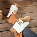 Damen elegante Clogs mit modischer Schnallenapplikation und anatomischem Fußbett R&B