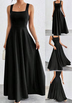 Elegantes Damen Maxikleid mit weichem Schnitt & quadratischem Ausschnitt | R&B