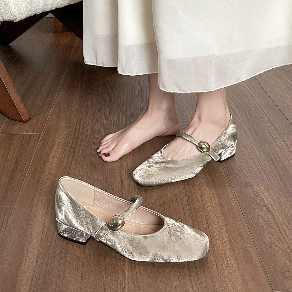 Damen Ballerinas mit elegantem Schnallenakzent
