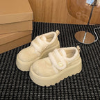 Damen Plüschgefütterte Sneakers mit modischem Klettverschluss und rutschfester Sohle R&B