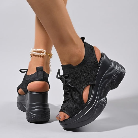 Damen Chunky Sneakers mit offenem Zehenbereich und atmungsaktivem Obermaterial R&B