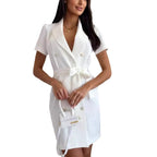 Damen Blazer-Kleid mit tailliertem Gürtel und eleganter Knopfleiste R&B