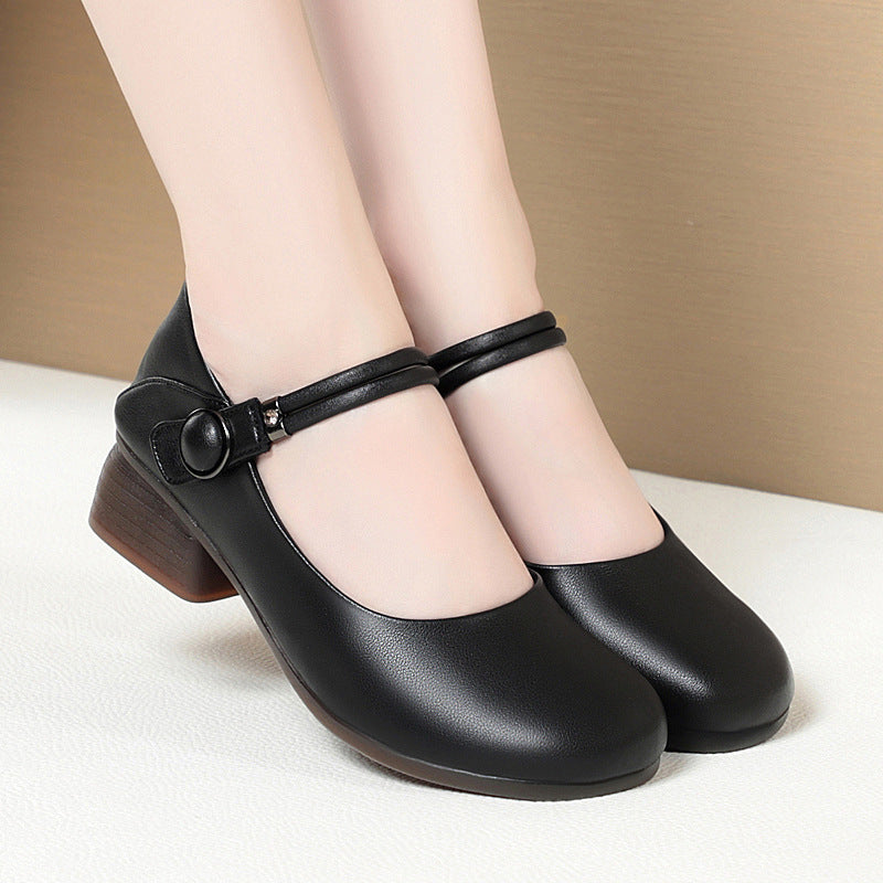 Damen Komfortable Mary Jane Ballerinas mit eleganten Details und stabilem Absatz R&B