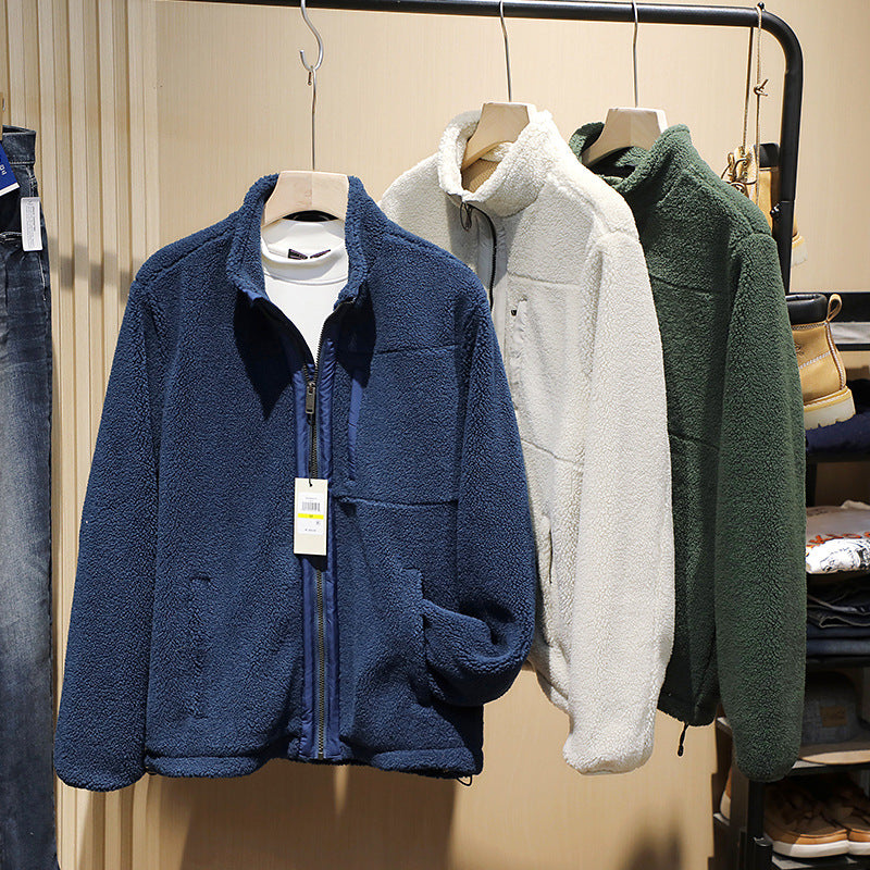 Damen Fleecejacke mit hohen Kragen und praktischen Reißverschlusstaschen Hedi-Mode