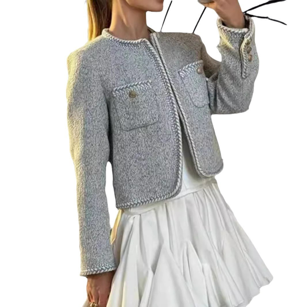 Damen elegante und strukturierte Kurzjacke R&B