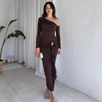 Damen elegantes Wickelkleid mit asymmetrischem Design und raffinierten Drapierungen R&B
