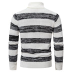 Herren hochwertiger Rollkragenpullover mit auffälligem Streifenmuster