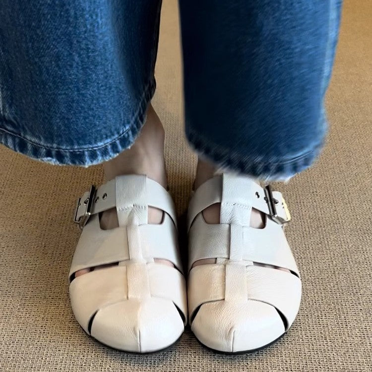 Damen Komfortable Clogs mit modischem Schnallenverschluss R&B