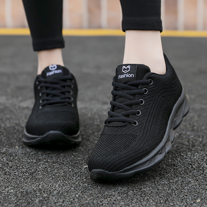 Damen nan ultraleichter Komfort-Gehsneaker für Alltag und Freizeit mit nahtlosem Strickobermaterial, reaktionsfreudiger Luftkissen-Zwischensohle und gepolstertem Fersenkragen R&B