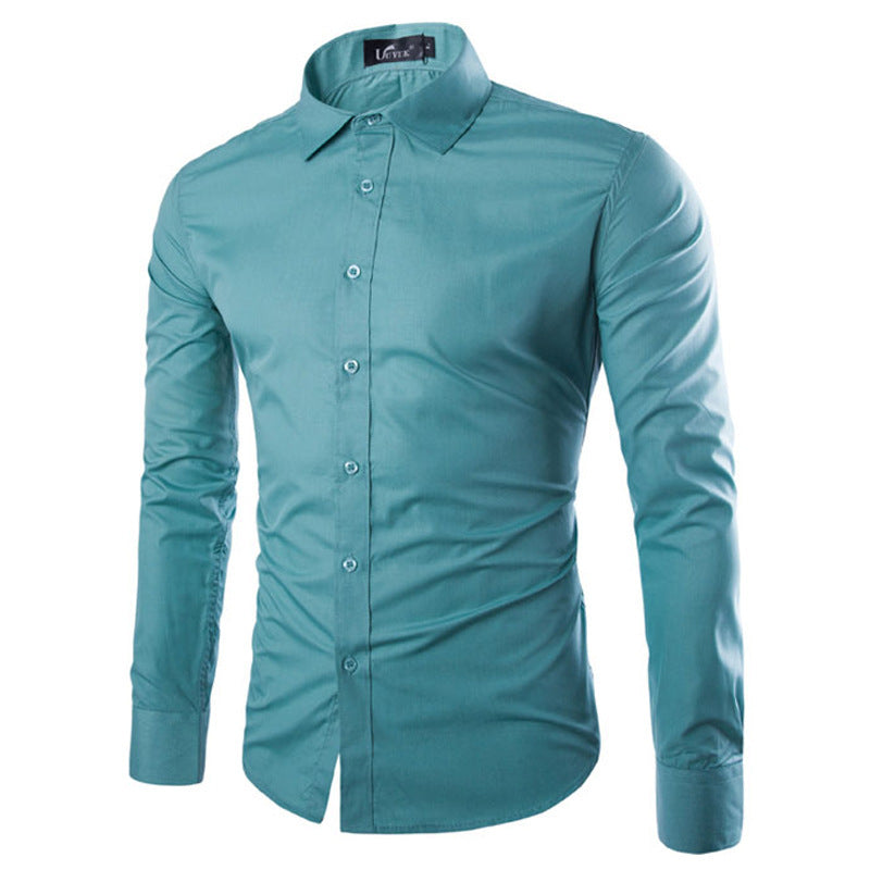 Herren elegante Langarmhemd R&B